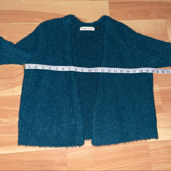 Anthropologie green Sleeping On Snow Northbound Eyelash open front Cardigan XS - Picture 10 of 11